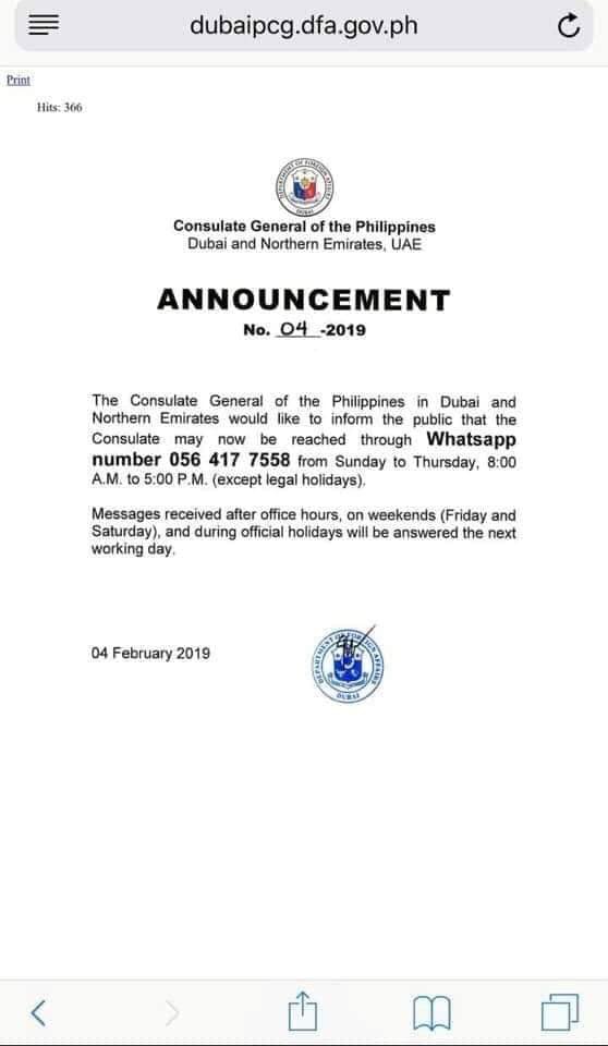 news consulate hotline announcement 1